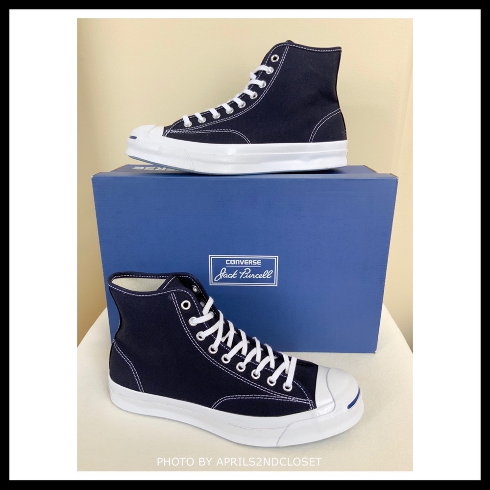 CONVERSE JACK PURCELL CHUCK TAYLOR BLACK HIGH TOPS - Picture 4 of 8